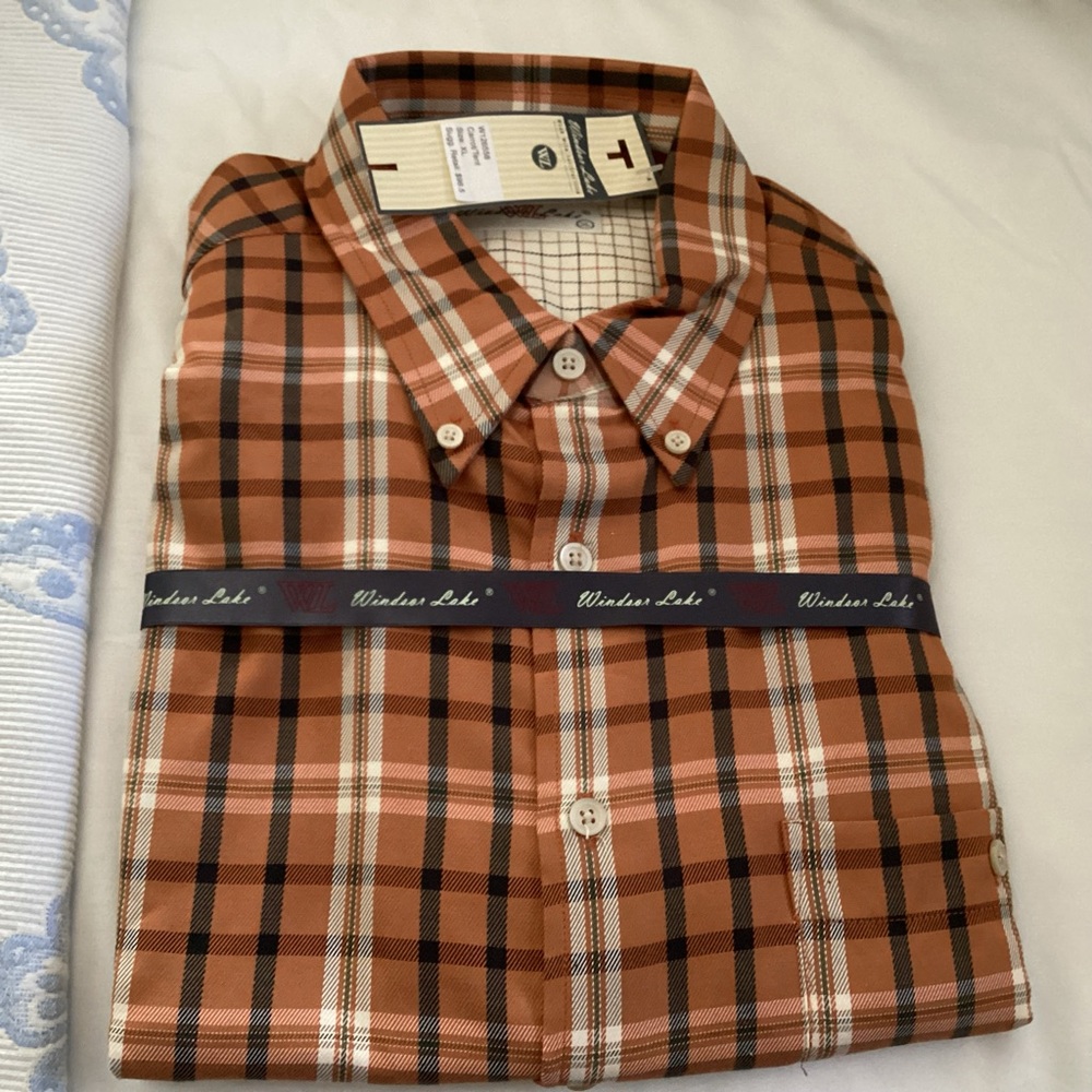 New Windsor Lake Size XL Multicolor Rustic Shirt Mens Button Front Long Sleeve